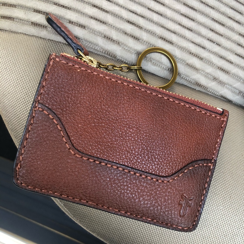 Dark Brown Frye Card Key Chain Wallet